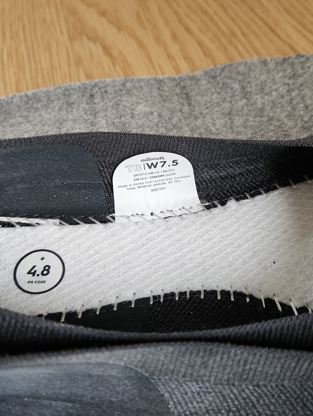Allbirds Tree Breezers Flats Women 7.5 Navy Night Dark Blue Knit Ballet Comfort - Picture 8 of 13